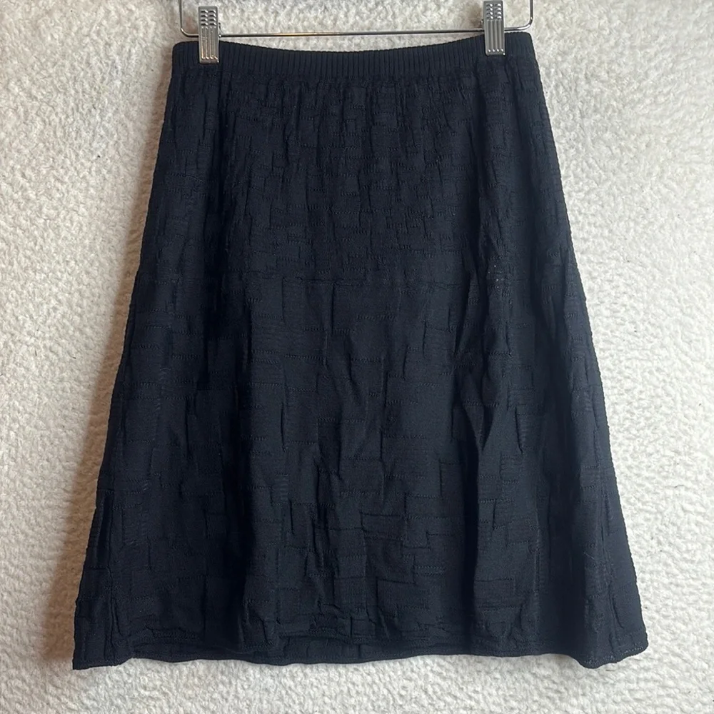 NWOT Missoni Womens Black Textured Knit Stretch Pull-On A-Line Skirt Size 38